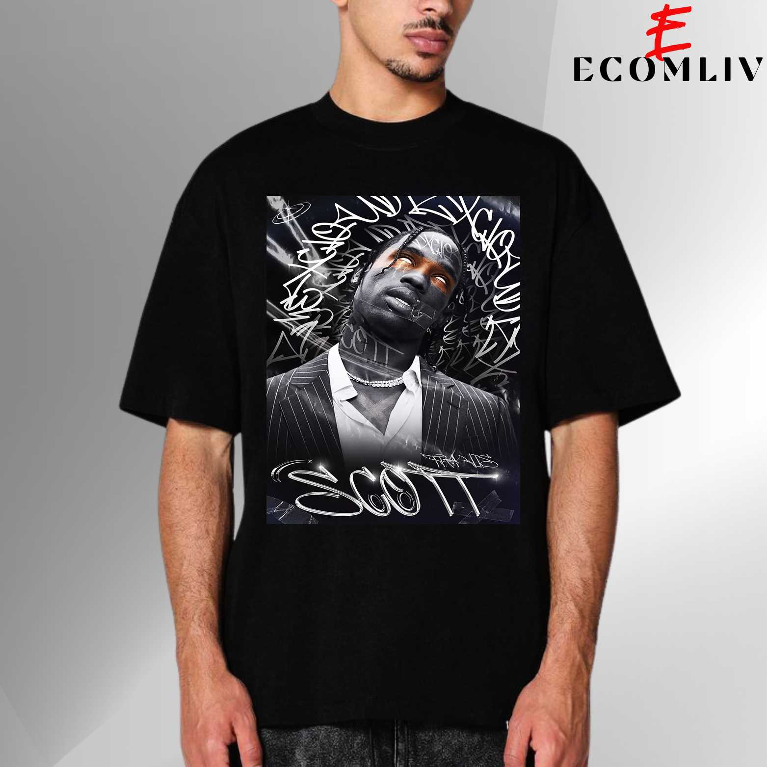 Travis Scott T-Shirt, Concert Fan Graphic Tee, Rap Streetwear Clothing